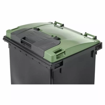 KONTENER NA ODPADY KOMUNALNE WYTRZYMAŁY OTWIERANY W KLAPIE KOLORY WEBER 1100L